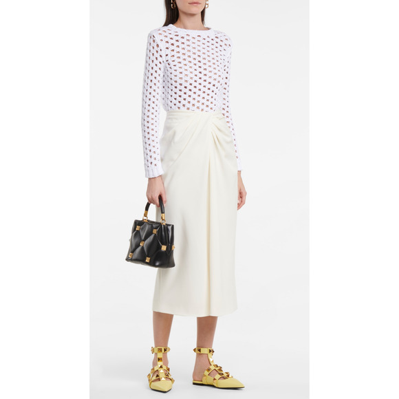 Valentino Rockstud Roman Stud Lime Yellow Ankle Strap Ballet Ballerina Flat 36 - Picture 3 of 12